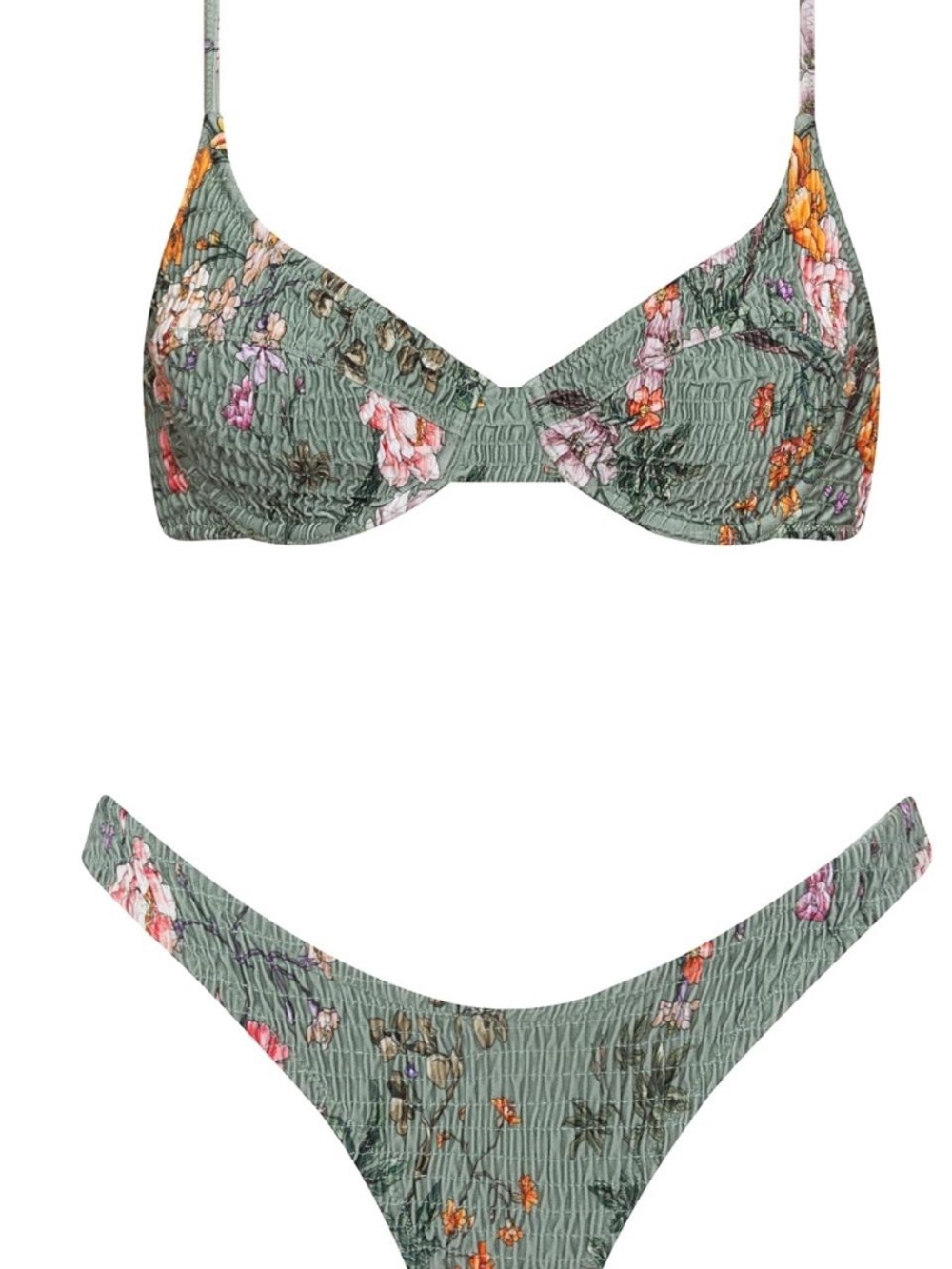 triangl swimwear Saria Wild Pansy Vinca Floral Bikini. Top Small/Bottom Medium